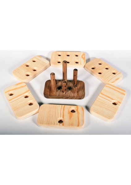 Ahşap Bultak Delikli 1-6 Sayılar Doğal Ahşap Eğitici Oyuncak