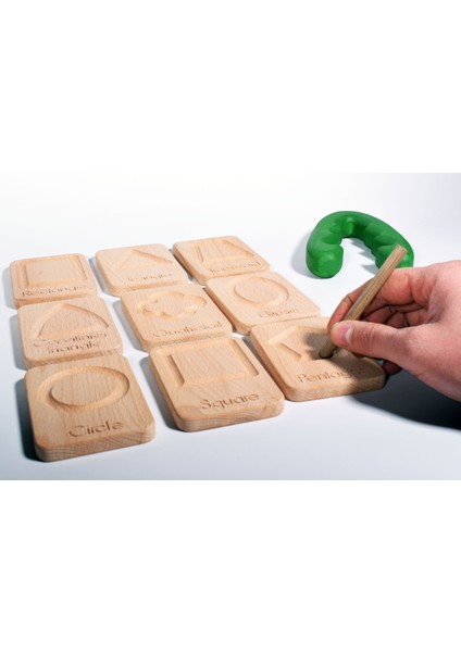 Ahşap Ingilizce Geometrik Şekiller Montessori Eğitici Oyuncak fırsatları