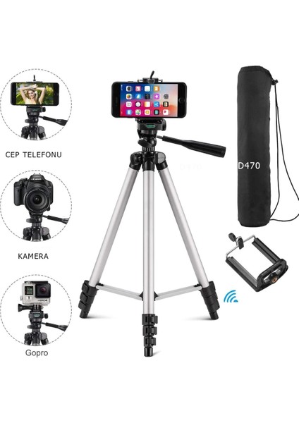 Oem 3110 Fotoğraf Makinesi ve Cep Telefonu Tutucu Tripod