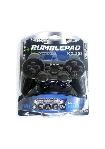 Oyun Kolu Usb'li Joystick Pc Uyumlu Joystick Oyun Kolu Rumblepad Jite KD-208