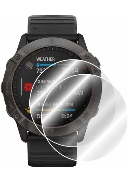 Garmin Fenix 6x/6x Pro/6x Pro Solar/6x Sapphire Gps Akıllı Saat Watch Ekran Koruyucu (2 Adet)
