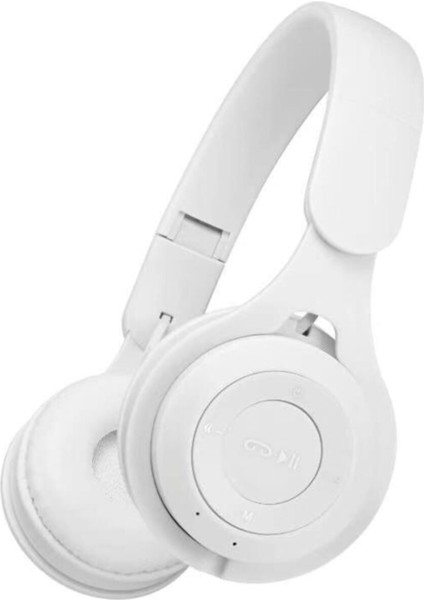 m6 Bluetooth 5.0 Wireless Kablosuz Kulaküstü Stereo Kulaklık USB Katlanabilir Beyaz Genç