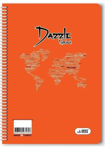 120 Yaprak Çizgili Spiralli Plastik Kapak Defter A4 Boy