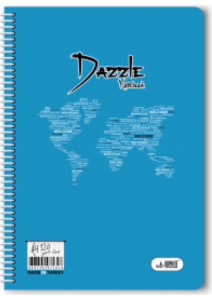120 Yaprak Kareli Spiralli Plastik Kapak Defter A4 Boy