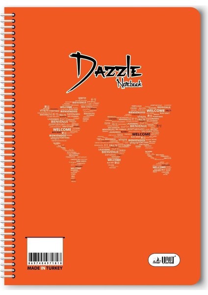 72 Yaprak Kareli Spiralli Defter A4 Boy
