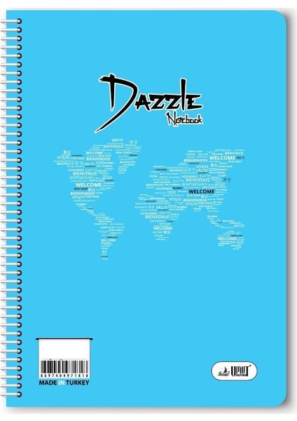40 Yaprak Çizgili Spiralli Defter A4 Boy Pp Kapak