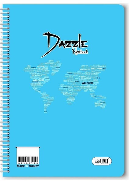120 Yaprak Kareli Spiralli Plastik Kapak Defter A4 Boy