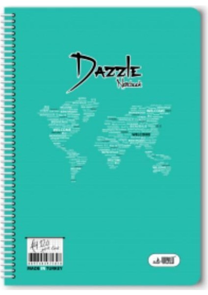 120 Yaprak Kareli Spiralli Plastik Kapak Defter A4 Boy