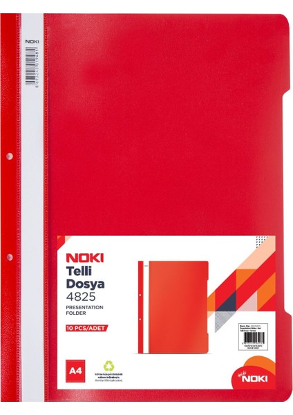 A4 Boy Telli Dosya 10'lu Kırmızı