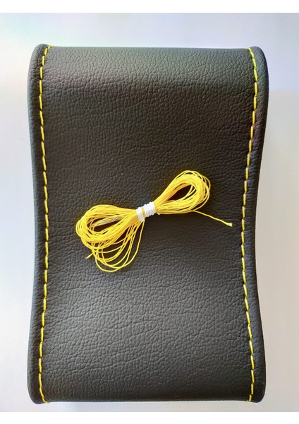 Karbon Alcantra Yüzüklü Dikmeli Direksiyon Kılıfı Sarı İpli