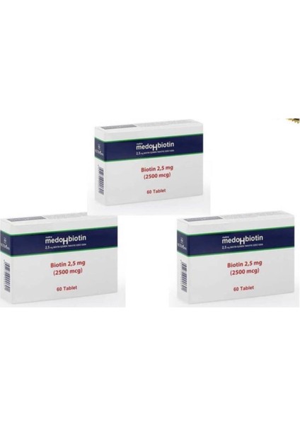 Medohbiotin 5 Mg 60 Tablet 3'lü Paket