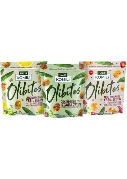 Olibites Üç Lezzet Bir Arada! (Acılı + Izgara + Limonlu Kekikli) 3X30G