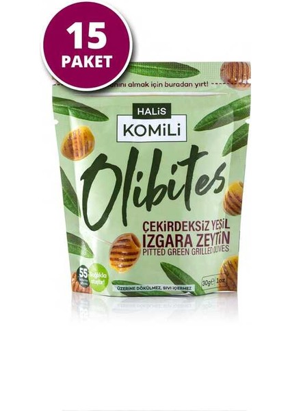 Olibites Çekirdeksiz Izgara Yeşil Zeytin 15X30G