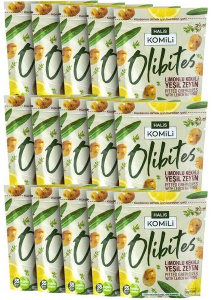 Olibites Limonlu Kekikli Çekirdeksiz Yeşil Zeytin 15X30G