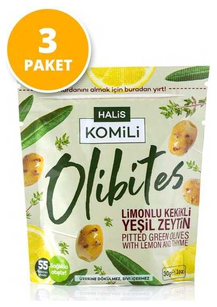 Olibites Limonlu Kekikli Çekirdeksiz Yeşil Zeytin 3X30G