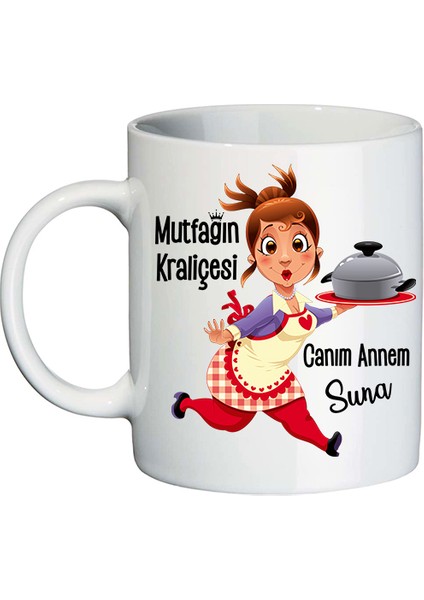 Anneler Günü Hediyesi Mutfağın Kraliçesi Canım Annem Isimli Kupa Bardak