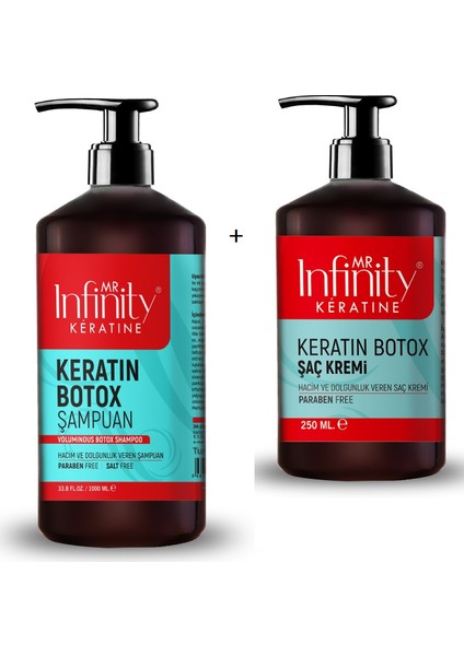 Infinity Exp Keratin Onarıcı -Saç Botox Hair Botox 250 ml + Keratin Şampuan 1000 ml