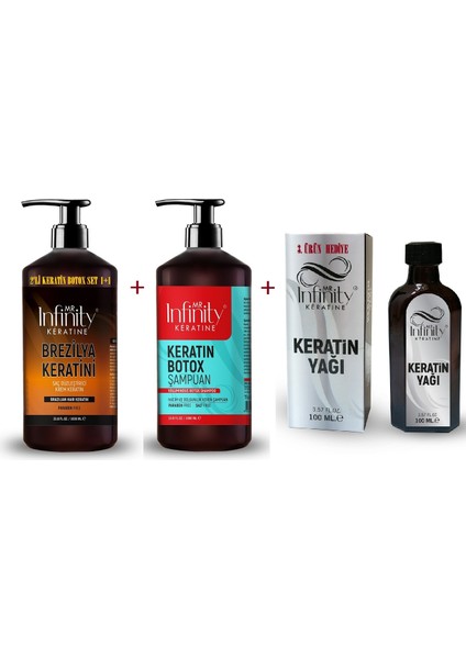 Infinity Professional Saç Düzleştirici Keratin Bakımı + Tuzsuz Şampuan + Keratin Yağı