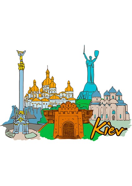 Buzdolabı Magneti Avrupa Şehirleri Kiev