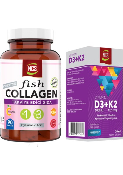 Collagen Balık Kollajen Cla Biotin 90 Tablet+Vitamin D3-K2