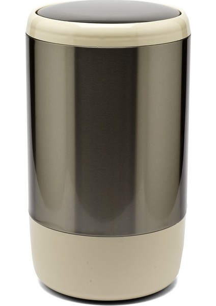 Paslanmaz Çelik Çöp Kovası Döner Kapaklı 20 Lt Lima Bej