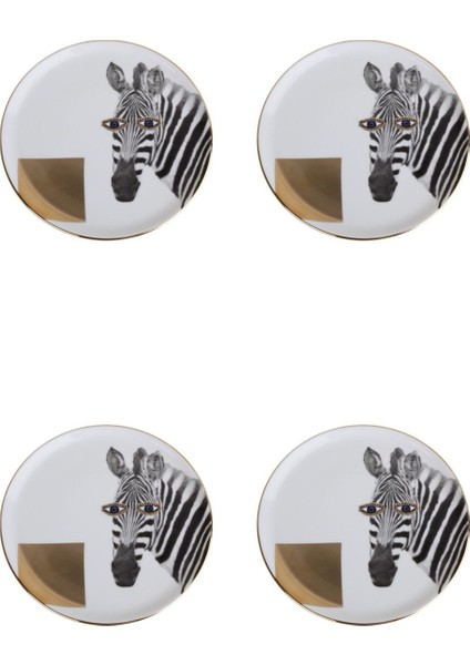 Wild Life Zebra Düz Tabak 20cm 4'lü 04ALM005134