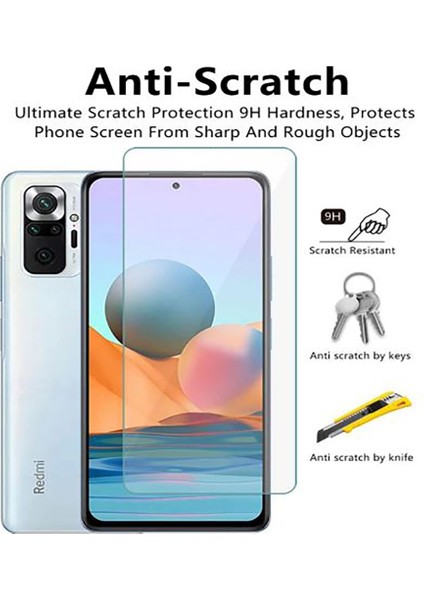 wowacs Xiaomi Redmi Note 10 Pro Temperli Cam Kenarları Kırılmaya Dayanıklı Ekran Koruyucu Şeffaf