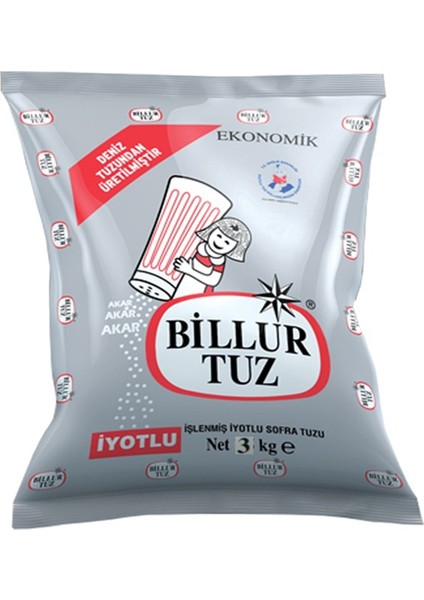 Ekonomik Iyotlu Sofralık Deniz Tuzu 3 kg