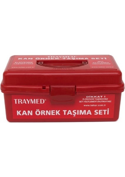 1 Adet Kan Örnek Taşıma Seti- Kırmızı