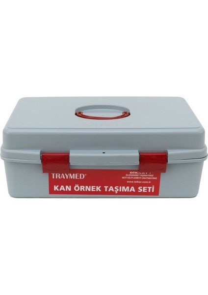 1 Adet Kan Örnek Taşıma Seti- Gri- Büyük