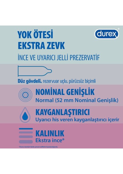 Yok Ötesi Ekstra İnce Ekstra Zevk Prezervatif 10'lu