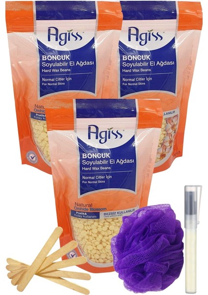 Agiss Naturel Inci Boncuk Granül Sir El Ağdası 250GR 3'lü Set + Spatula + Lif + Kalemparf