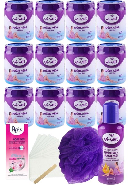 Mavi Kavanoz Soğuk El Ağdası 250GR x 12'li Set + Yağ + 2mt Bez + Lif