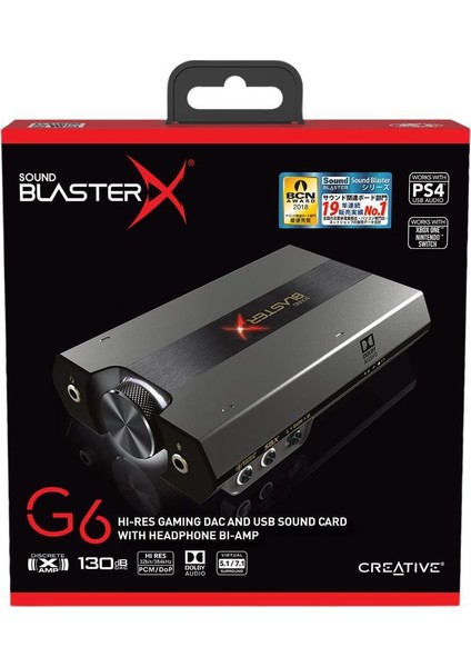 Sound Blasterx G6 - 7.1 - Hi-Res -32BIT/384KHZ Harici Ses Kartı