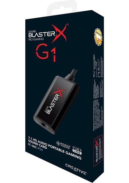 Sound Blasterx G1 7.1 -Hd - 24-Bit / 96 Khz Taşınabilir Oyun USB Dac Ses Kartı