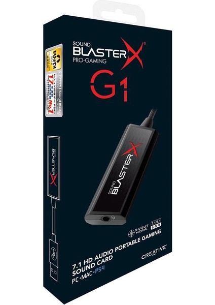 Sound Blasterx G1 7.1 -Hd - 24-Bit / 96 Khz Taşınabilir Oyun USB Dac Ses Kartı