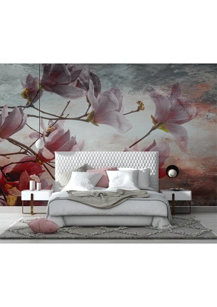 Eskitme Tarz Romantik Büyük Çiçekler Duvar Kağıdı