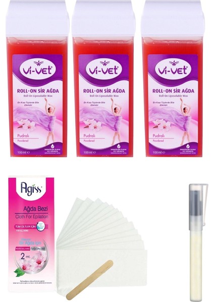Vivet Pudralı Kartuş Roll On Sir Ağda 100MLX3'LÜ+BEZ+KALEMPAR