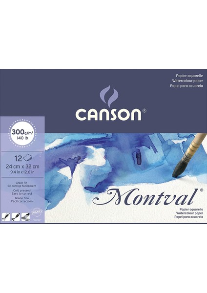 Montval Sulu Boya Blok Pad Canmontv 12 Sayfa 300 gr 24 x 32 cm