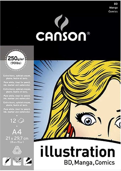 Illustration Manga Çizim Defteri A4 250 gr 12 Sayfa