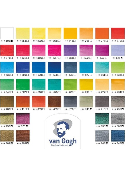 Van Gogh Tablet Sulu Boya Seti 48 Renk Metal Kutu