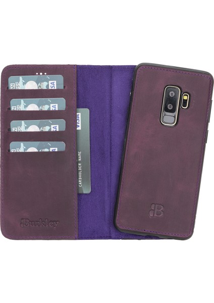 Samsung Galaxy S9 Plus Mor Deri Cüzdan Telefon Kılıfı indirimleri