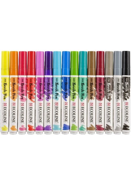 Ecoline Brush Pen Fırça Uçlu Kalem Seti 15 Renk modelleri