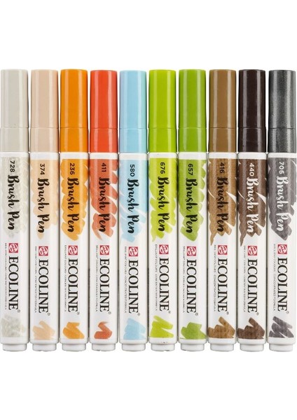 Ecoline Brush Pen Fırça Uçlu Kalem Seti 10 Renk Archıtect Colors modelleri