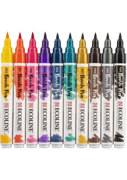Ecoline Brush Pen Fırça Uçlu Kalem Seti 10 Renk Dark Colors fiyatları