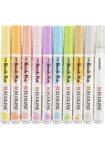 Ecoline Brush Pen Fırça Uçlu Kalem Seti 10 Renk Pastel Colors modelleri
