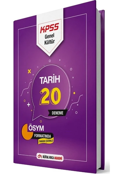 Dijital Hoca Akademi 2021 KPSS Tarih 20 Deneme Çözümlü