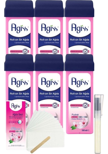 Agiss Pudralı Kartuş Roll On Sir Ağda 100MLX6'LI+BEZ+KALEMPAR