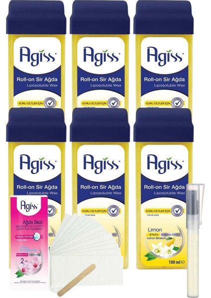 Agiss Limonlu Kartuş Roll On Sir Ağda 100MLX6'LI+BEZ+KALEMPAR