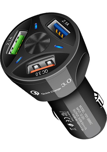 TE-091 3lü USB Çakmaklık Power 3.0 Hızlı Araç Şarj Cihazı
